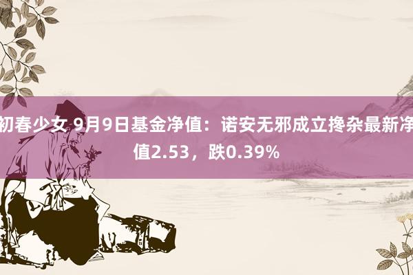 初春少女 9月9日基金净值：诺安无邪成立搀杂最新净值2.53，跌0.39%