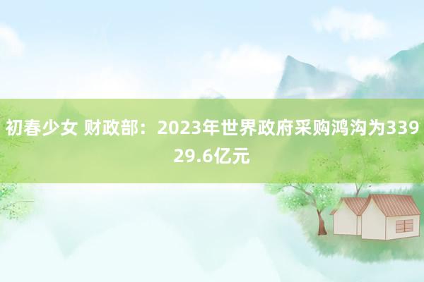 初春少女 财政部：2023年世界政府采购鸿沟为33929.6亿元