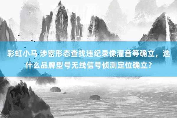 彩虹小马 涉密形态查找违纪录像灌音等确立，选什么品牌型号无线信号侦测定位确立？