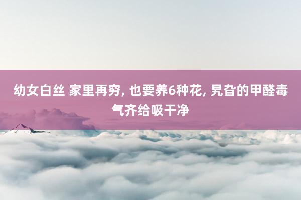 幼女白丝 家里再穷， 也要养6种花， 旯旮的甲醛毒气齐给吸干净