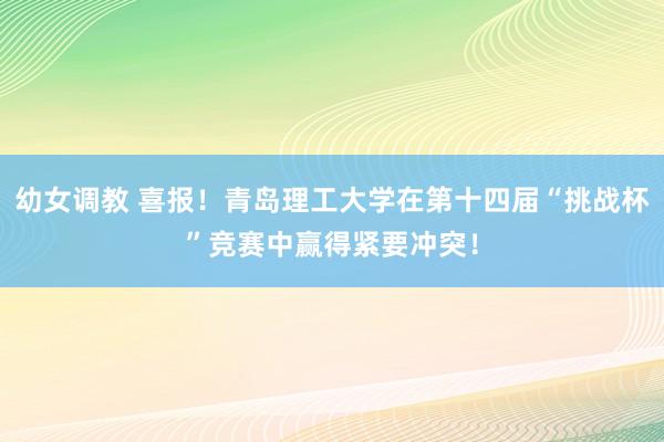 幼女调教 喜报！青岛理工大学在第十四届“挑战杯”竞赛中赢得紧要冲突！