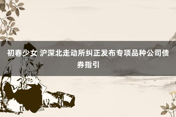 初春少女 沪深北走动所纠正发布专项品种公司债券指引