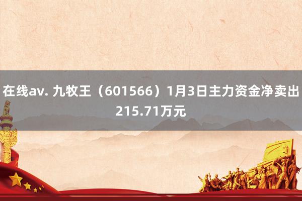 在线av. 九牧王（601566）1月3日主力资金净卖出215.71万元