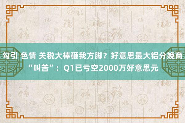 勾引 色情 关税大棒砸我方脚？好意思最大铝分娩商“叫苦”：Q1已亏空2000万好意思元